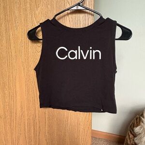 Calvin Klein Black Muscle Tee Crop Top